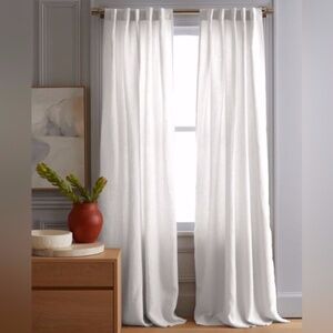 NWT Quince 2 Panels European White Linen Curtains Width: 48" x Length: 96”